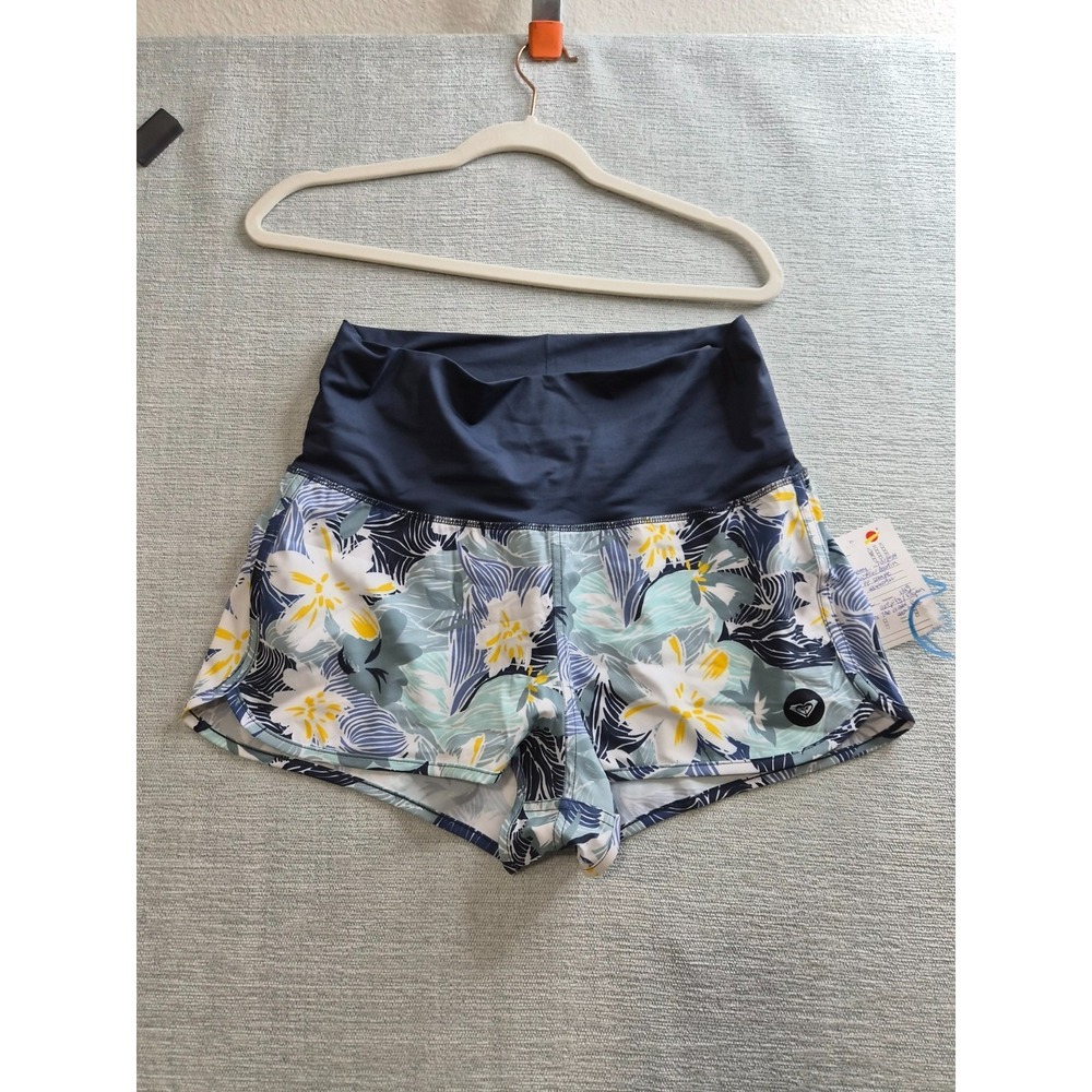 Roxy Endless Summer Printed Board Shorts Womens Small White Blue Floral Swimwear